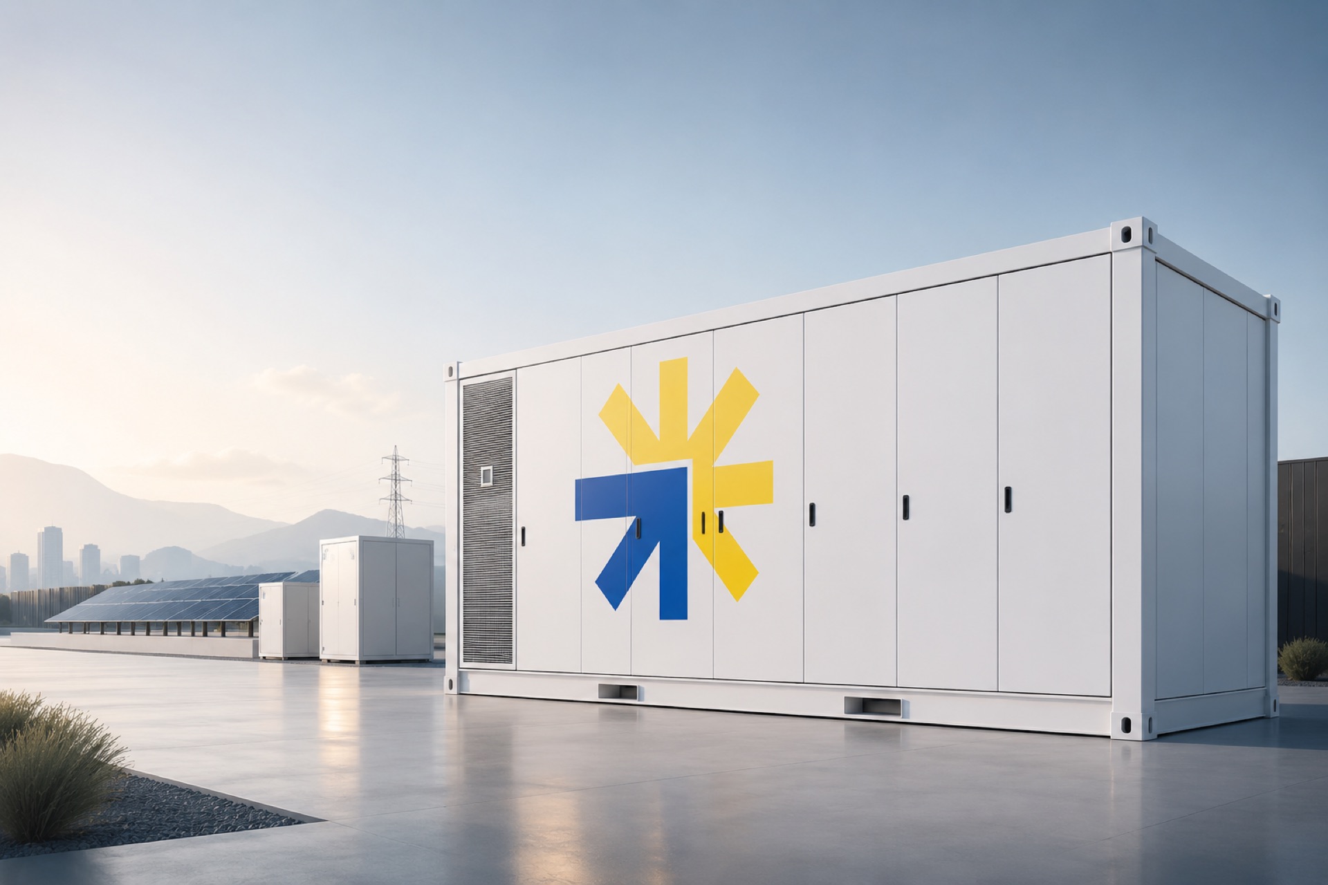 IEU Großspeicher-Container im Morgenlicht